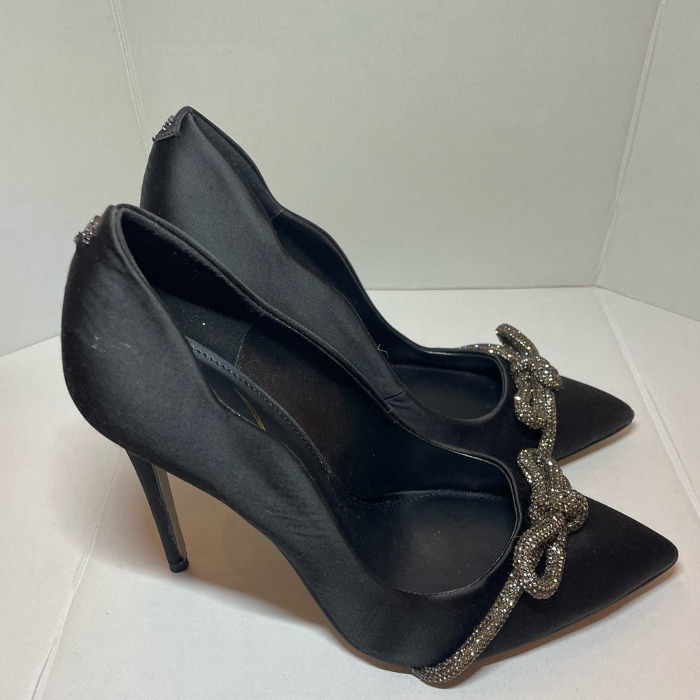 Sam Edelman Black Stiletto Heels with Metallic Bow